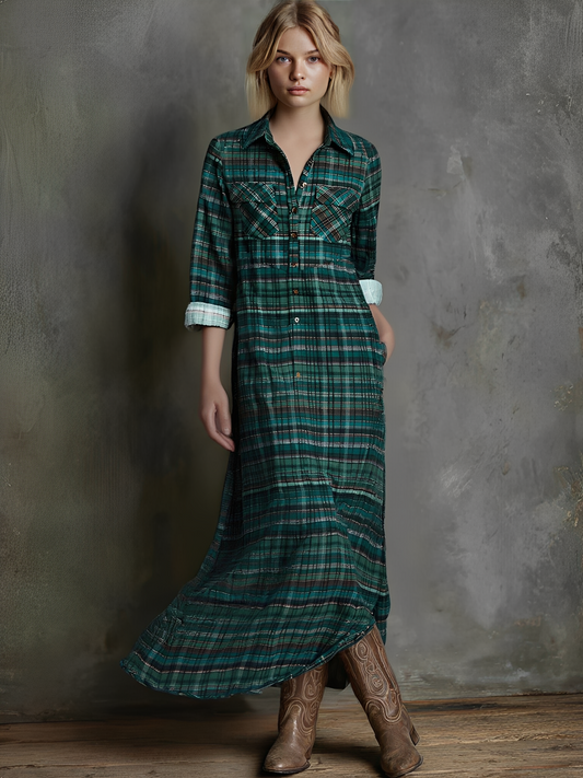 Women's Plaid Print Maxi Dress – House of Velari