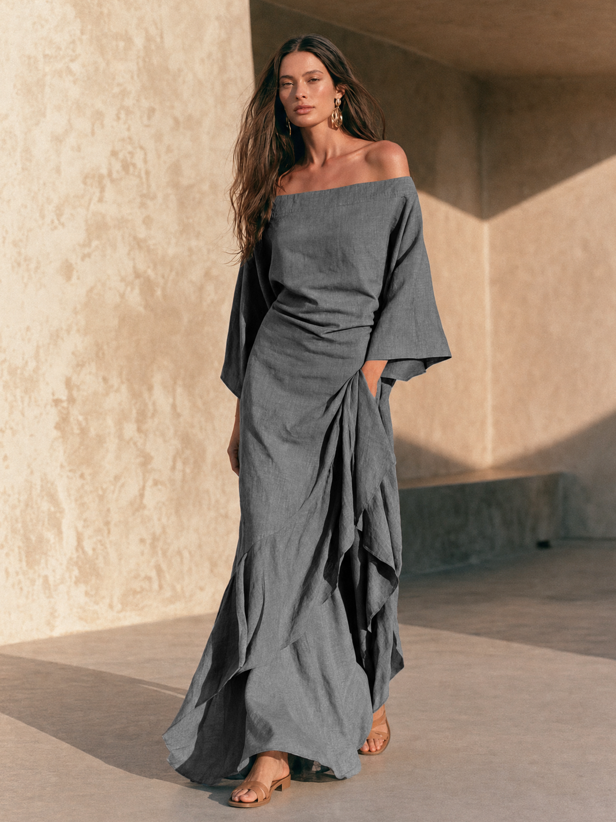 Women's Off Shoulder Ruffled Maxi Dress – House of Velari