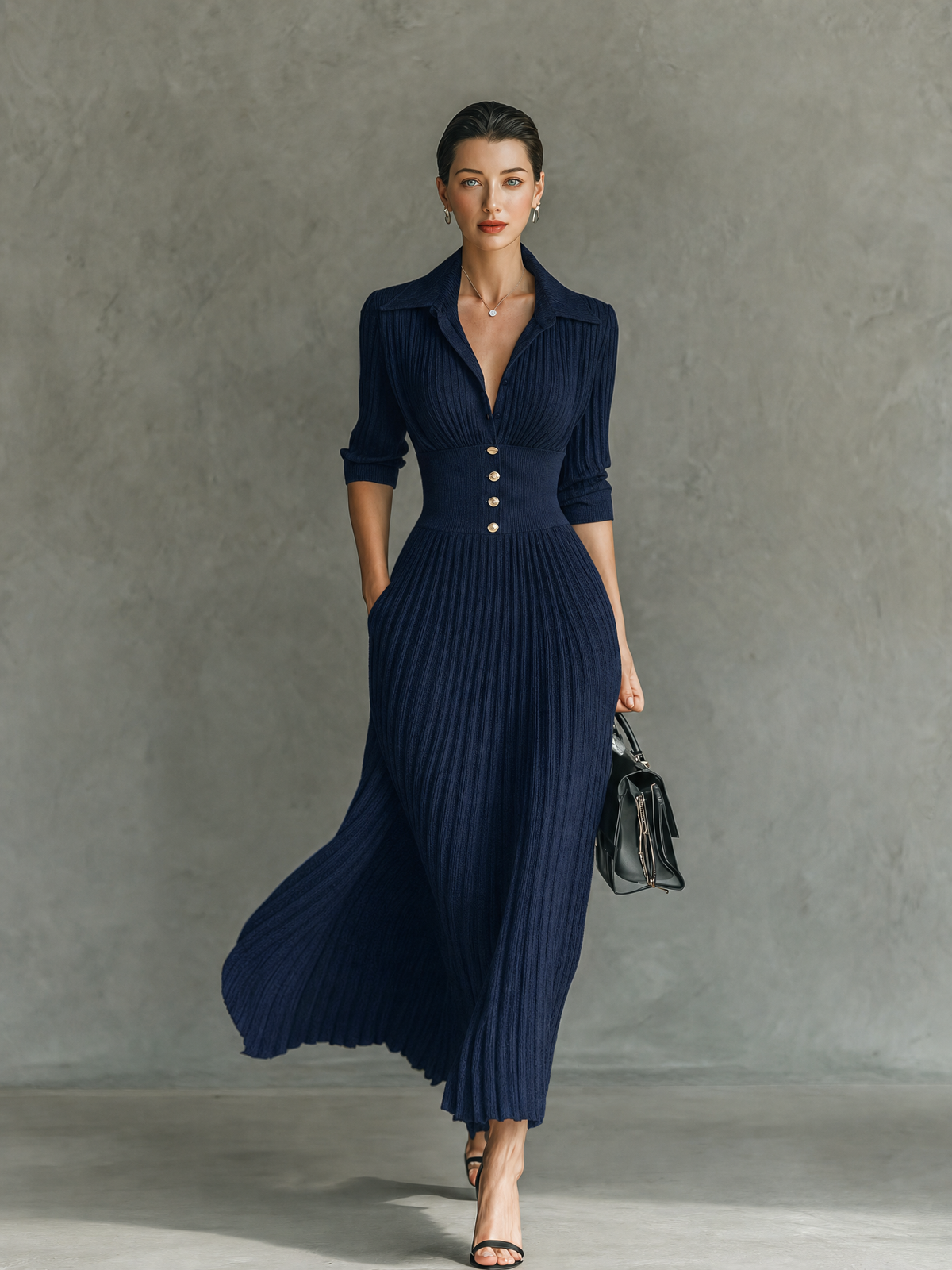 Women's Knit Pleated Dress – House of Velari