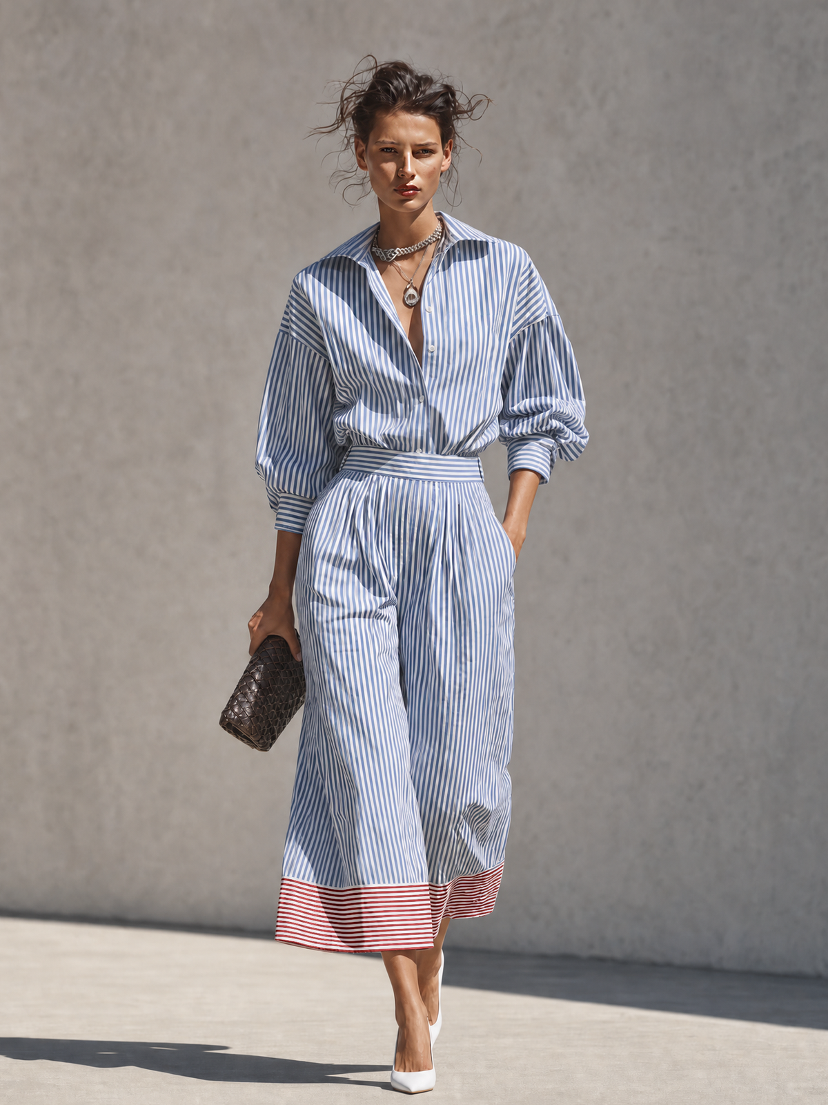 Women's Striped Shirt Color Trouser Set – House of Velari
