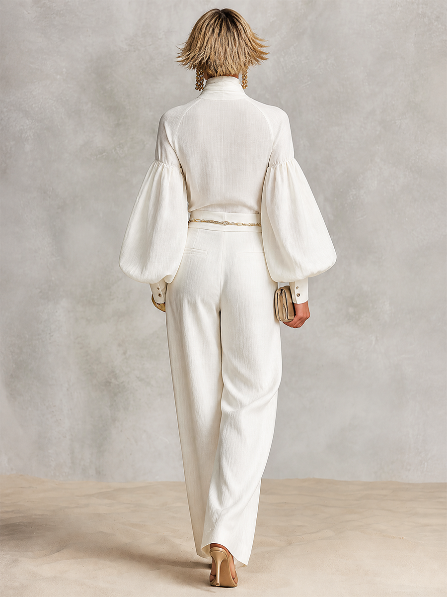 Women's Linen Turtleneck Two-Piece Set – House of Velari