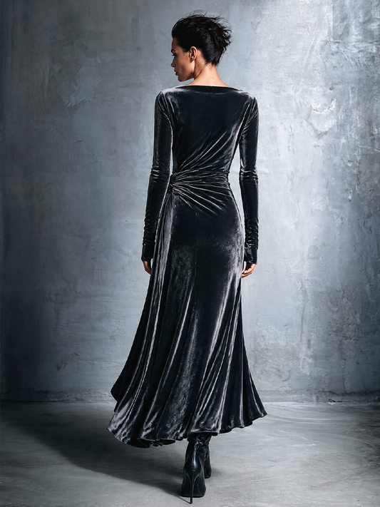 Women's Velvet Twist Knot Maxi Dress – House of Velari