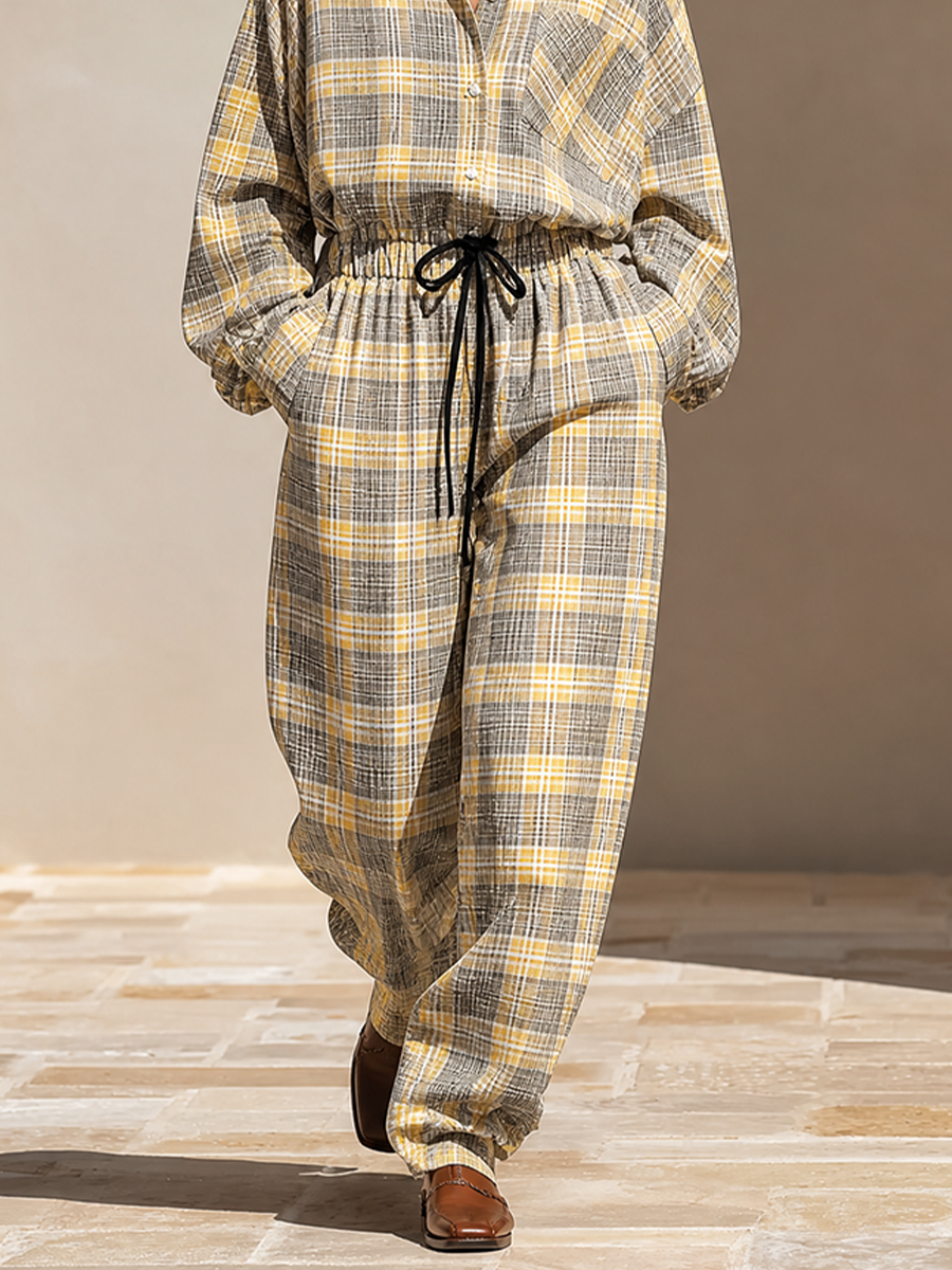 Women's Cotton Plaid Two-Piece Set – House of Velari