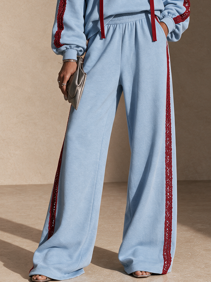 Women's Contrast Lace Trim Hoodie Set – House of Velari