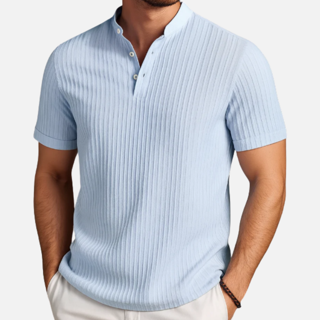 Men's Textured Waffle Knit Polo Shirt – House of Velari