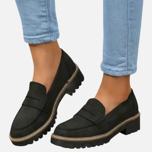 Women's Chunky Lug Sole Penny Loafers – Suede – House of Velari