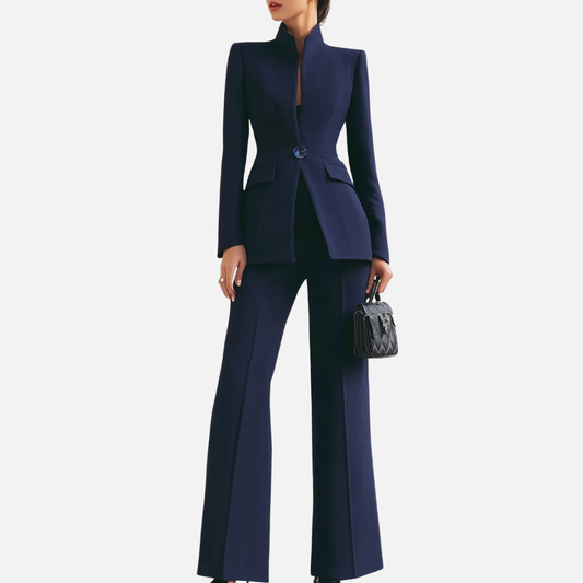 Women's Tailored Stand Collar 2-Piece Pant Suit – House of Velari