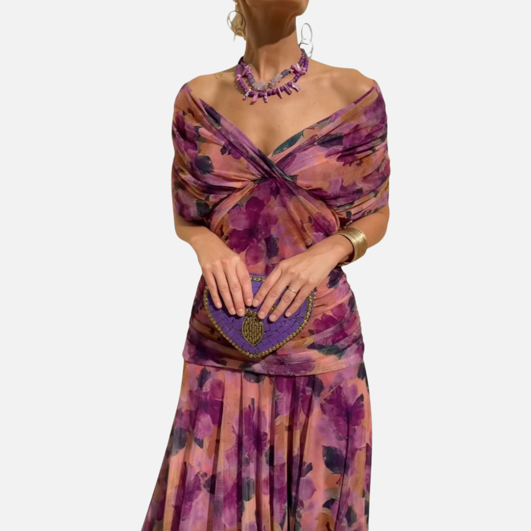 Women's Off Shoulder Ruched Midi Dress – House of Velari