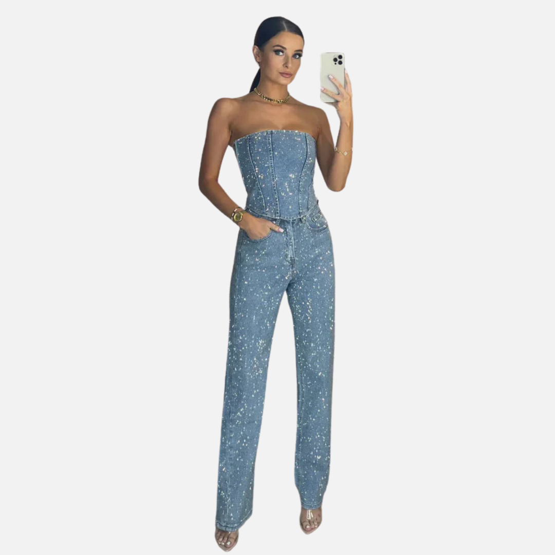 Women's Sequin Strapless Jumpsuit – House of Velari
