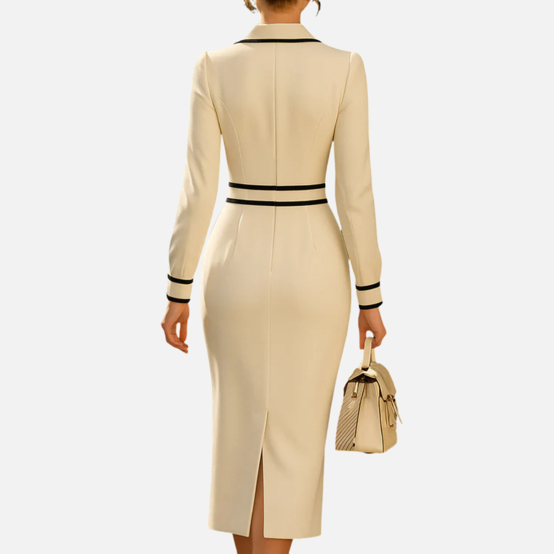 Women's Smart Contrast Sheath Midi Dress – House of Velari