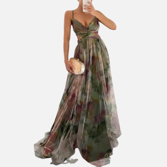 Women's Floral Boho Pleated Maxi Dress – House of Velari