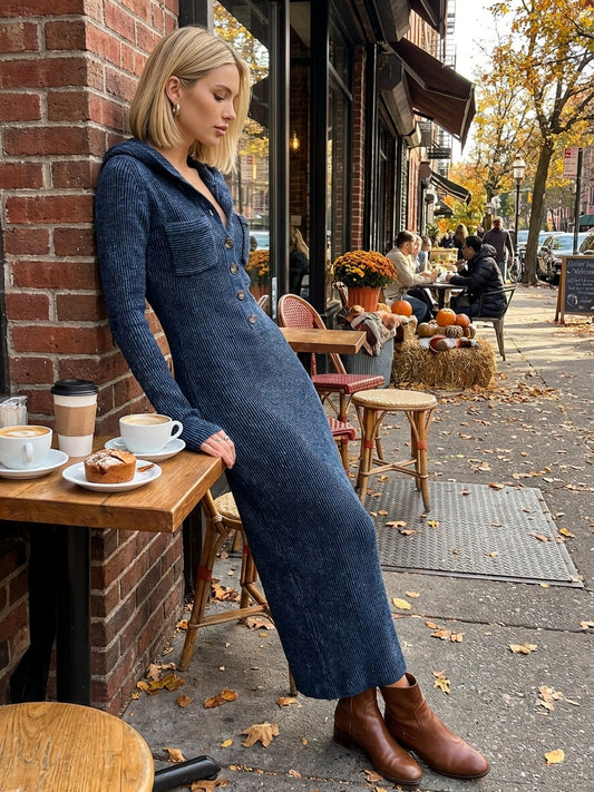 Women's Knit Hooded Slim Fit Maxi Dress – House of Velari