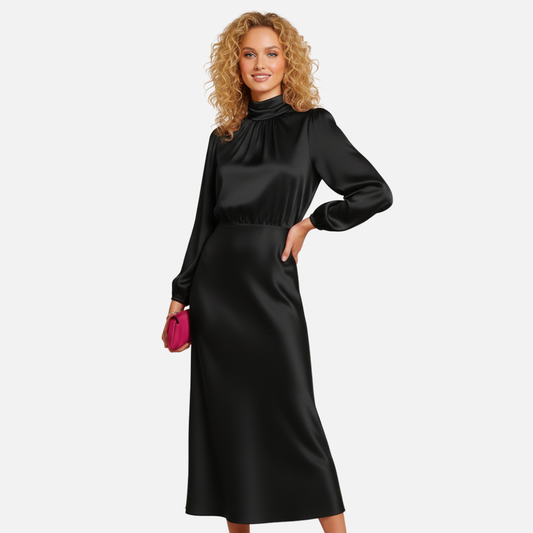 Women’s Elegant Satin Midi Dress – House of Velari