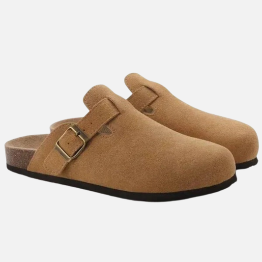 Men's Suede Comfort Clogs – Buckle Strap Mules – House of Velari