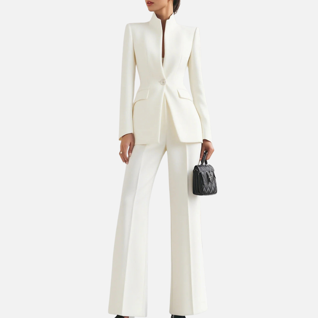 Women's Tailored Stand Collar 2-Piece Pant Suit – House of Velari