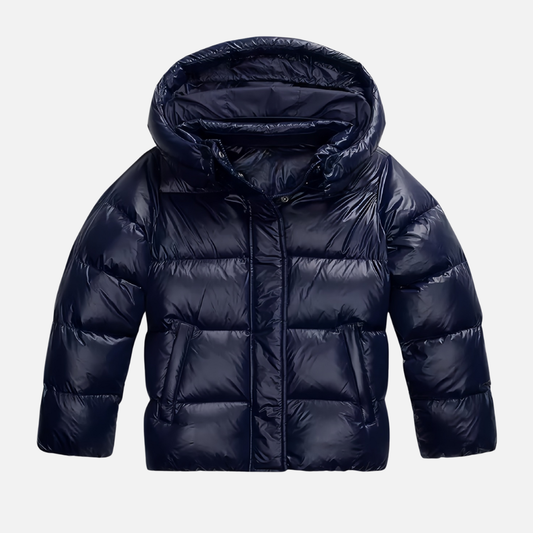 Glossy Puffer Jacket with Hood for Women – House of Velari
