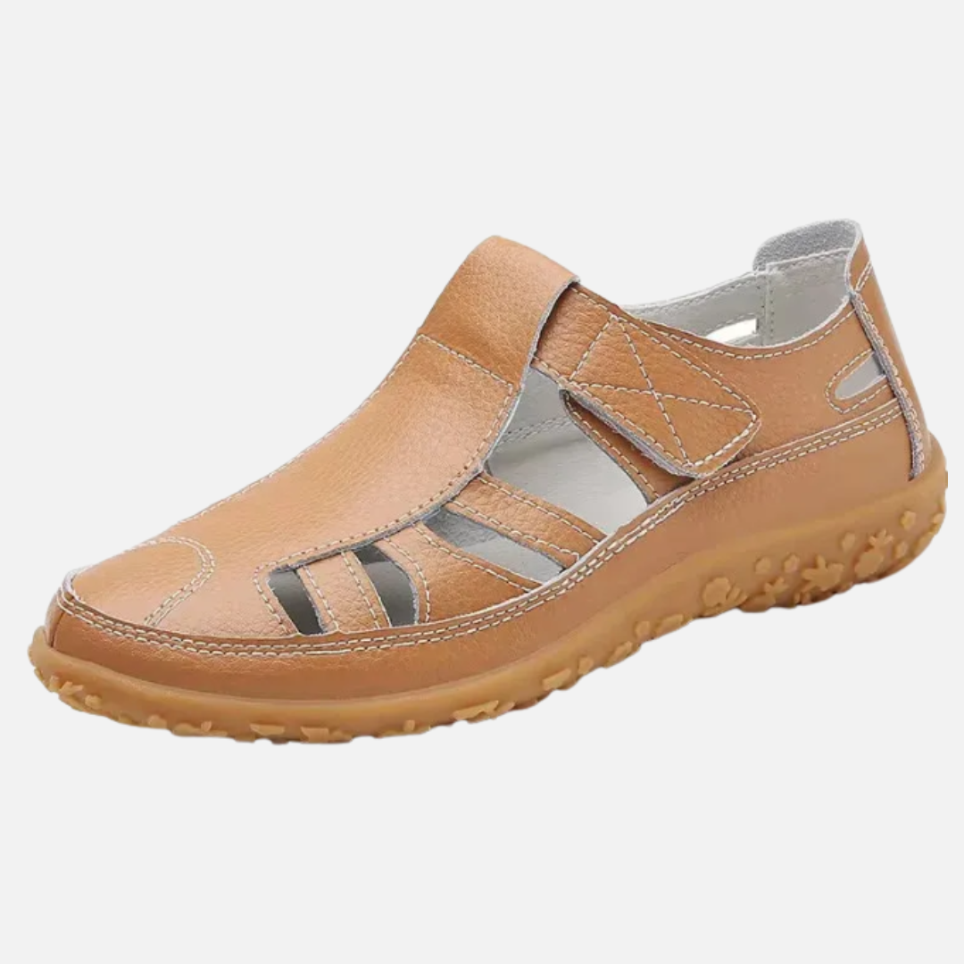 Women's Cushioned Closed Toe Sandals | Velcro Strap
