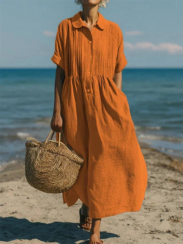 Women's Cotton Button-Front Shirt Dress – House of Velari