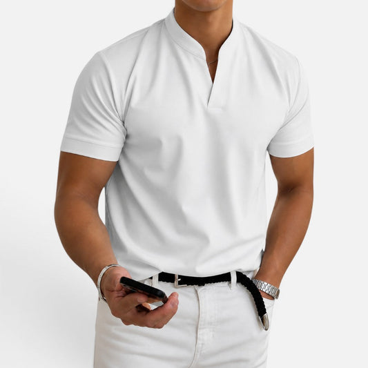 Men's Short-Sleeve Collarless V-Neck T Shirt – House of Velari
