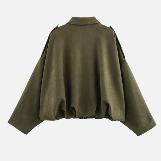 Zip Front Cropped Suede Spring Jacket – House of Velari