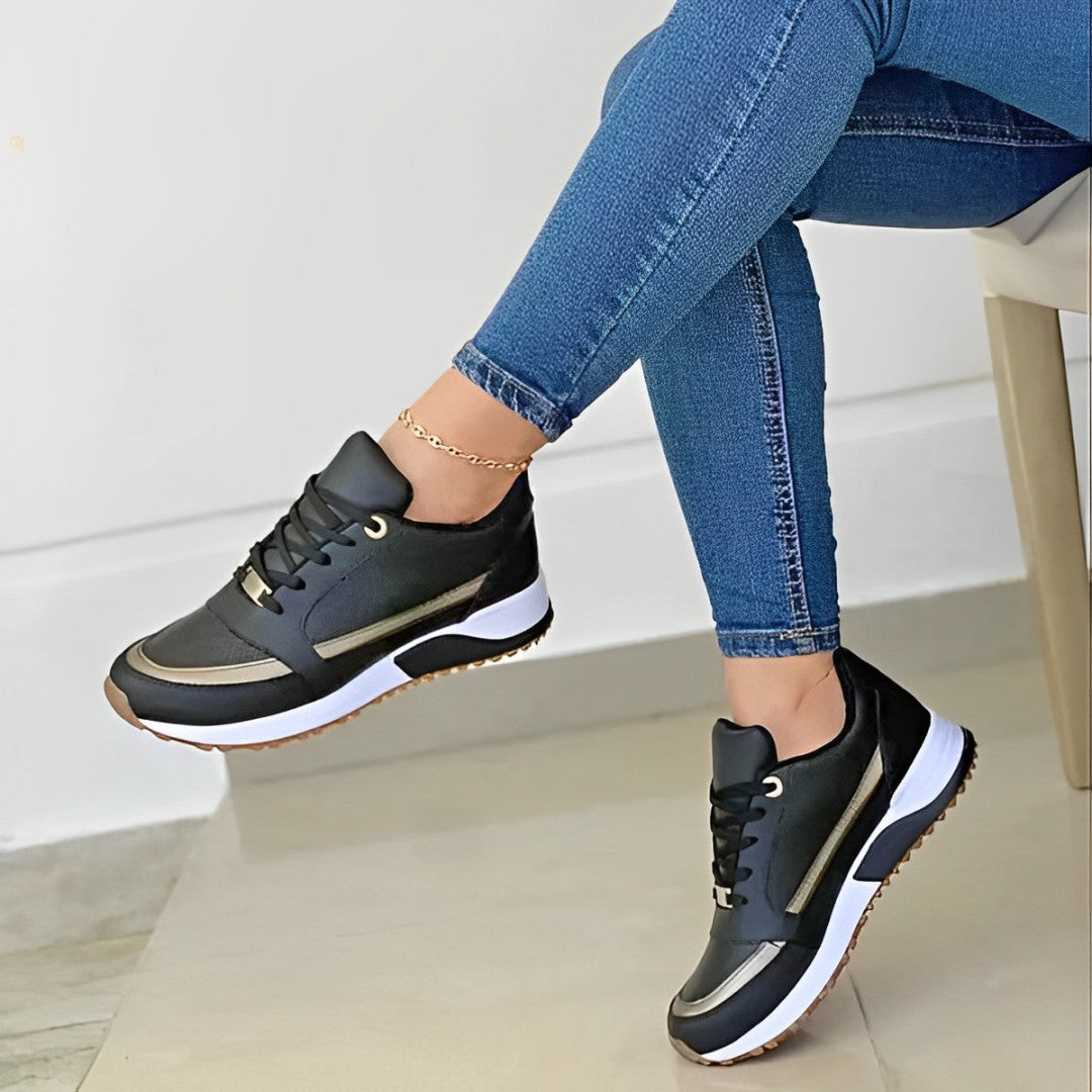 Women's Sneakers – Cushioned Comfort, Metallic Accents – House of Velari