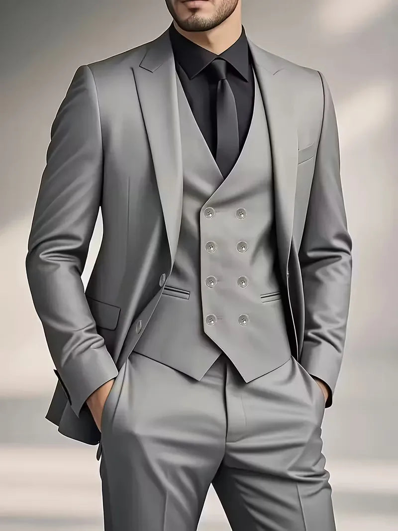 Men's Slim Fit Three-Piece Suit Waistcoat – House of Velari