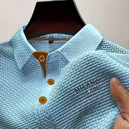 Men's Short Sleeve Textured Waffle Polo Shirt – House of Velari