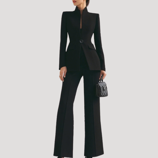 Women's Stand Collar Blazer Outfit Trouser Suit Set – House of Velari