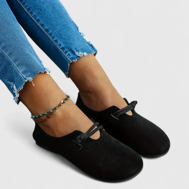 Women's Lace Up Suede Mules Flats – House of Velari