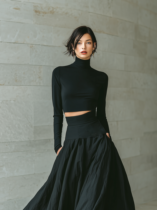 Women's Black Turtleneck Skirt – House of Velari