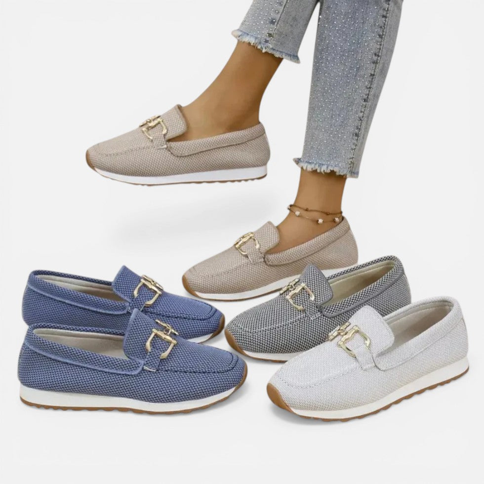 Textured Slip-On Loafers with Metal Detail – House of Velari