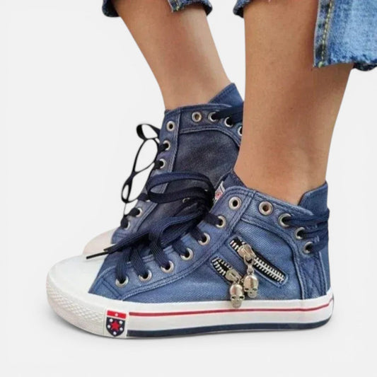 High Top Lace-Up Canvas Sneakers – House of Velari