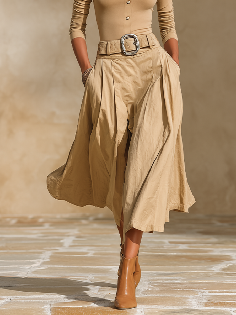 Women's Pleated Belted Two-Piece Set – House of Velari