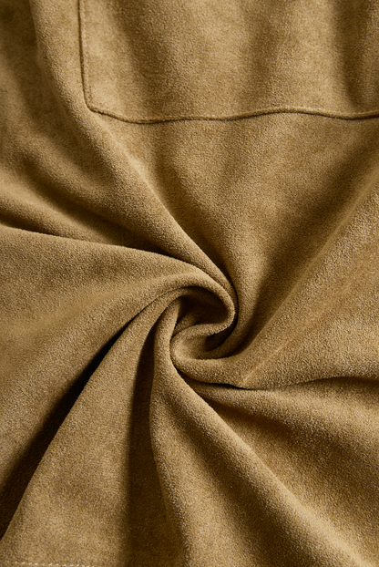 Women's Suede Long Sleeve Lapel Midi Dress – House of Velari