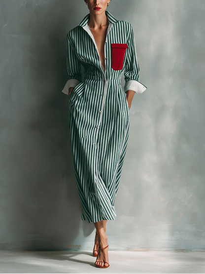 Women's White Cotton Striped Shirt Dress – House of Velari