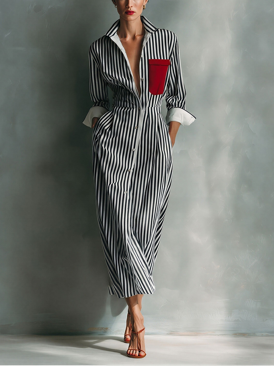 Women's White Cotton Striped Shirt Dress – House of Velari
