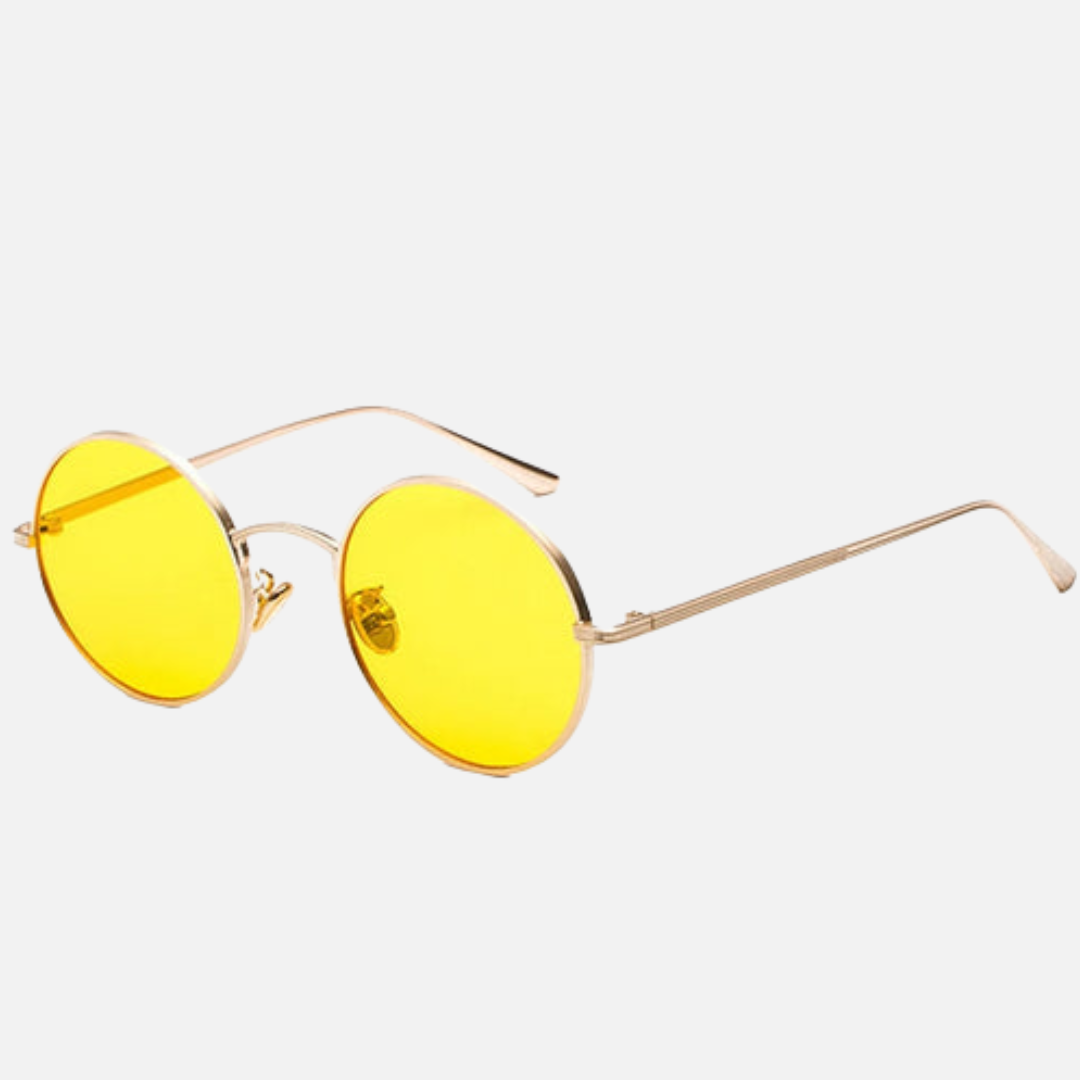 Unisex Round Retro Sunglasses - Vintage Circle Metal Frame Sun Glasses
