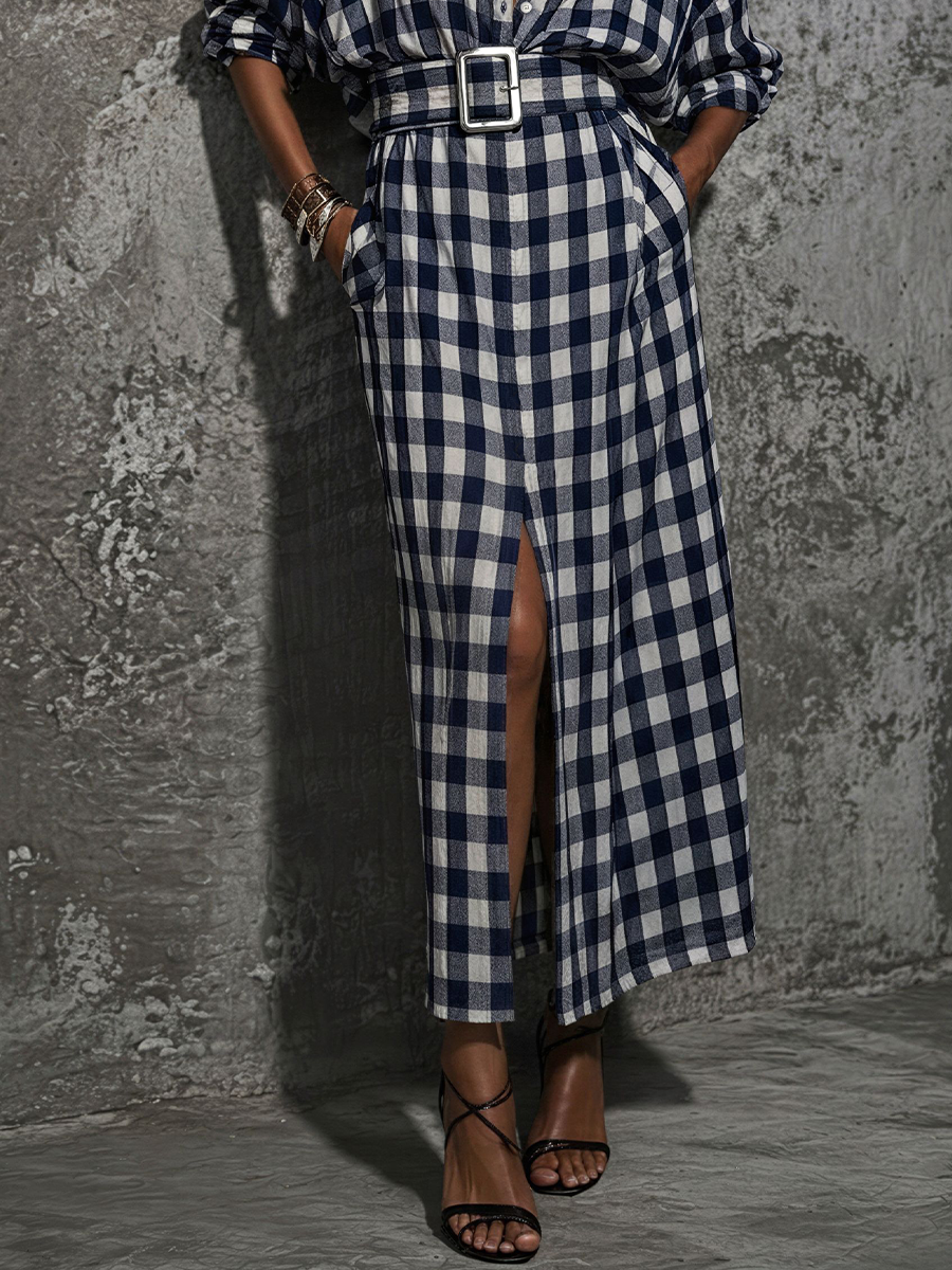 Women's White Cotton Belted Slit Shirt Dress – House of Velari