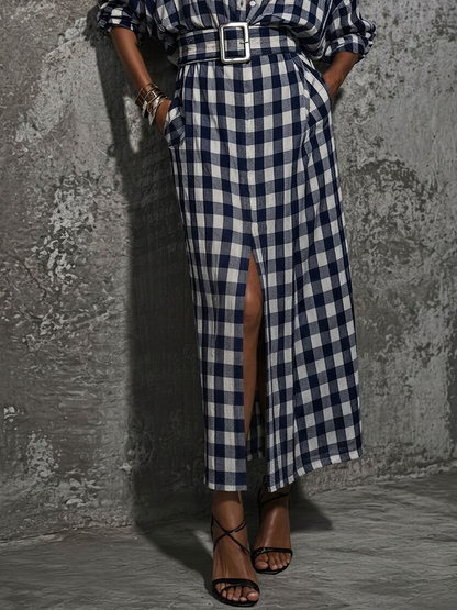 Women's White Cotton Belted Slit Shirt Dress – House of Velari