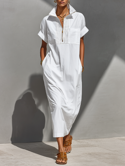 Women's White Cotton Shirt Dress – House of Velari