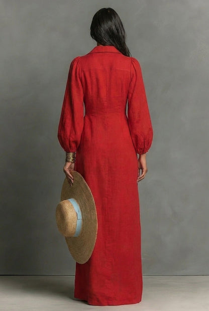 Women's Long Sleeve Single Breasted Maxi Dress – House of Velari
