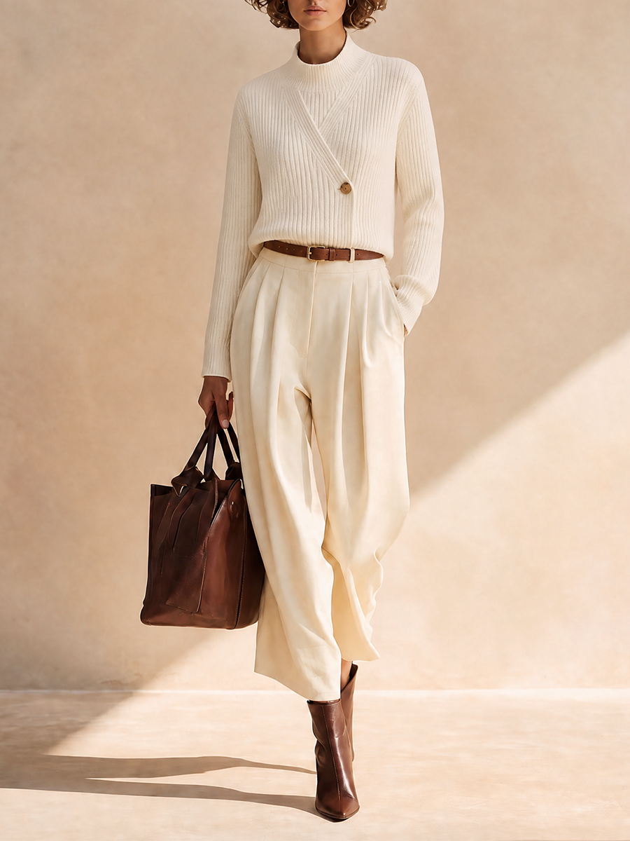Women's Knit Long Sleeve Pleated Set – House of Velari