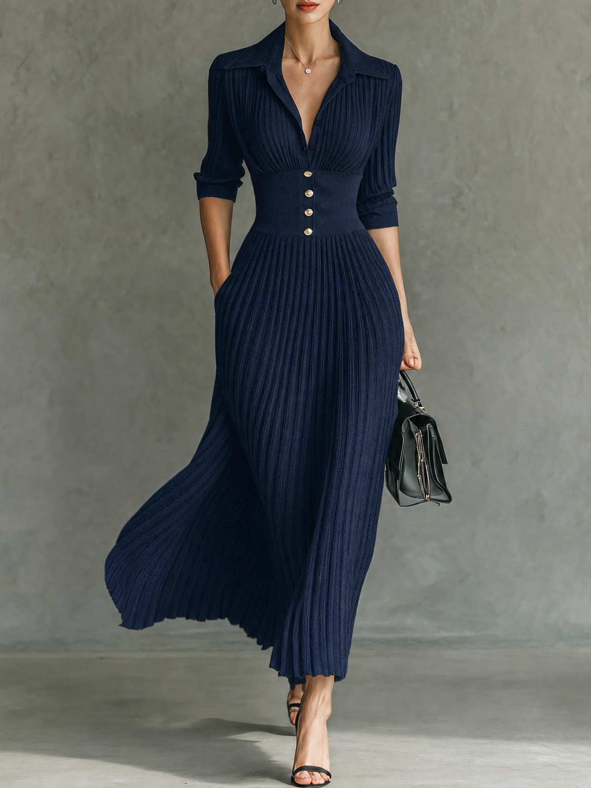 Women's Knit Pleated Dress – House of Velari