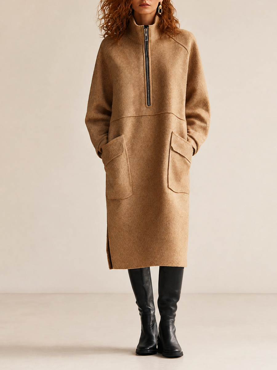 Women's High Neck Long Sleeve Midi Dress – House of Velari