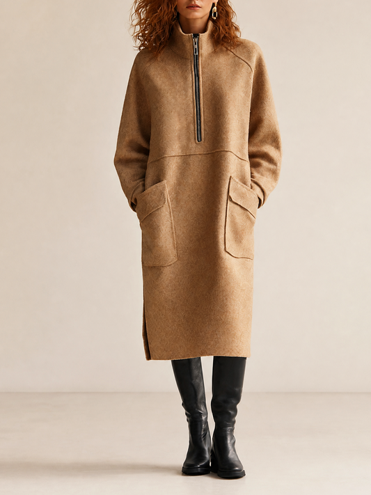 Women's High Neck Long Sleeve Midi Dress – House of Velari