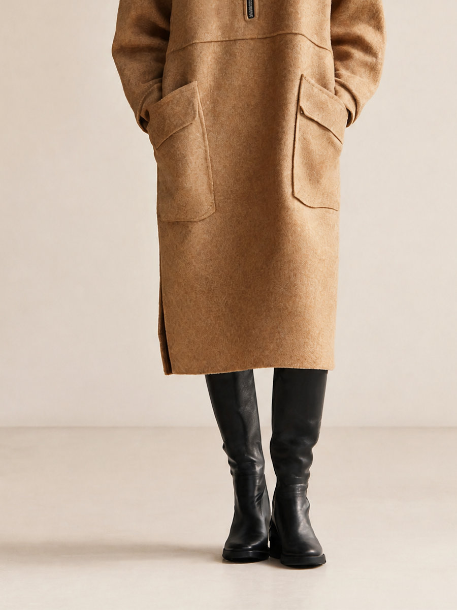 Women's High Neck Long Sleeve Midi Dress – House of Velari