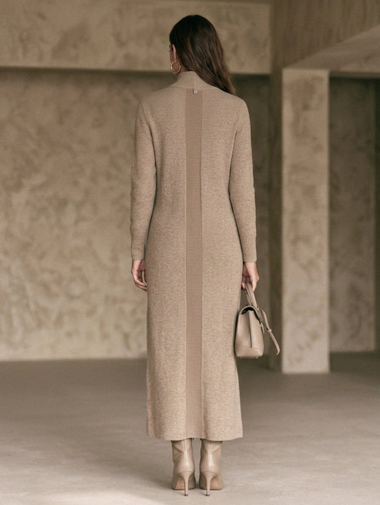 Women's Khaki Knit Long Sleeve Maxi Dress – House of Velari