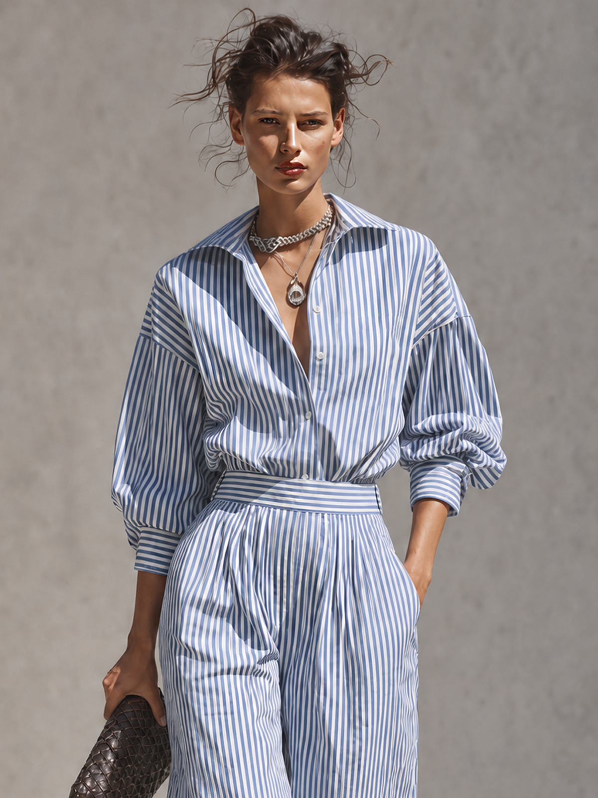 Women's Striped Shirt Color Trouser Set – House of Velari