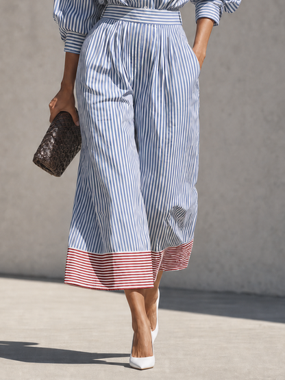 Women's Striped Shirt Color Trouser Set – House of Velari