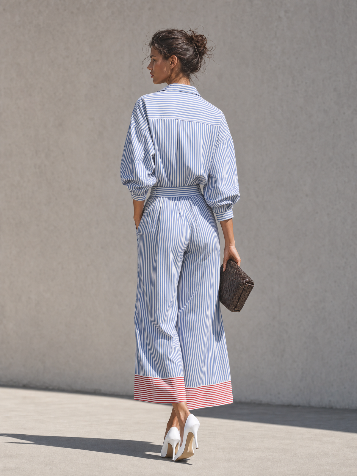 Women's Striped Shirt Color Trouser Set – House of Velari